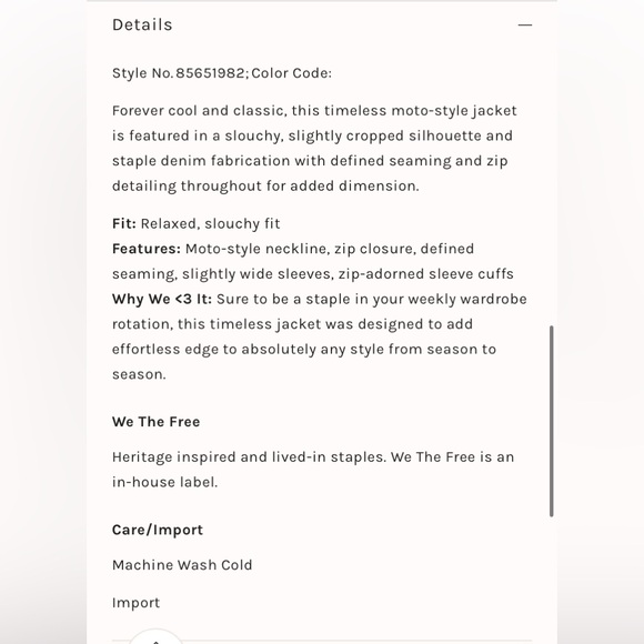 Free People/ We The Free Dia Denim Blue Jean Jacket Size X-Small and Large - Picture 12 of 12